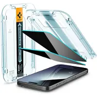 Spigen GLAStR Privacy EZ Fit Screenprotector + Applicator - 2-pack voor de Apple iPhone 15 Pro