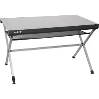 Brunner Titanium Axia 4 - Campingtafel 122 x 62 x 72 cm - Oprolbaar aluminium blad - Verstelbare poot - Mesh opbergnet