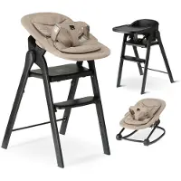Deryan Luxe Kinderstoel met Bouncer - Meegroei kinderstoel - Inklapbaar - Zwart - Inclusief nougat bouncer