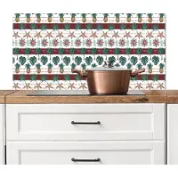 KitchenYeah Spatscherm keuken 100x50 cm - Kookplaat achterwand Nostalgisch - Kust - Zee - Tropisch - Multi - Muurbeschermer - Spatwand fornuis - Hoogwaardig aluminium