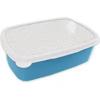 MuchoWow Broodtrommel Blauw - Lunchbox Grafisch - Patroon - Modern - Doolhof - Brooddoos 18x12x6 cm - Brood lunch box - Broodtrommels voor kinderen en volwassenen