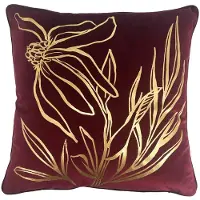 Dutch decor LONNEKE - kussenhoes 45x45 cm - bladmotief - Pomegranate - rood - met rits - zonder binnenkussen