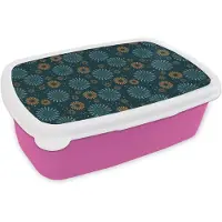 MuchoWow Broodtrommel Roze - Lunchbox Retro - Disco - Vuurwerk - 70s - Multi - Brooddoos 18x12x6 cm - Brood lunch box - Broodtrommels voor kinderen en volwassenen
