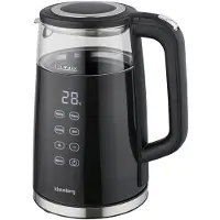 Klausberg KB-7894 Elektrische Waterkoker – 1,7 Liter, Zwart Glas, LED Bedieningspaneel, 13 Temperatuurstanden, Houd-warmfunctie