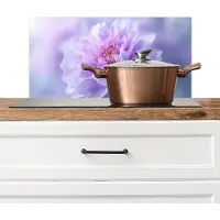 KitchenYeah Spatscherm keuken 60x30 cm - Kookplaat achterwand Paars - Dahlia - Dromerig - Muurbeschermer - Spatwand fornuis - Hoogwaardig aluminium