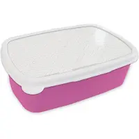 MuchoWow Broodtrommel Roze - Lunchbox Grafisch - Patroon - Modern - Hexagon - Lijn - Brooddoos 18x12x6 cm - Brood lunch box - Broodtrommels voor kinderen en volwassenen