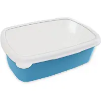 MuchoWow Broodtrommel Blauw - Lunchbox Grafisch - Patroon - Modern - Fijnstijl - Brooddoos 18x12x6 cm - Brood lunch box - Broodtrommels voor kinderen en volwassenen