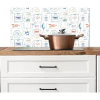 KitchenYeah Spatscherm keuken 90x45 cm - Kookplaat achterwand Italiaans - Zee - Sfeer - Strand - Multi - Muurbeschermer - Spatwand fornuis - Hoogwaardig aluminium