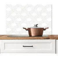 KitchenYeah Spatscherm keuken 90x60 cm - Kookplaat achterwand Grafisch - Patroon - Modern - Driedubbel - Muurbeschermer - Spatwand fornuis - Hoogwaardig aluminium