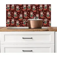 KitchenYeah Spatscherm keuken 80x40 cm - Kookplaat achterwand Retro - Disco - Laarzen - Bloemen - Multi - Muurbeschermer - Spatwand fornuis - Hoogwaardig aluminium