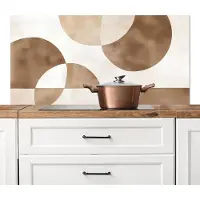KitchenYeah Spatscherm keuken 120x60 cm - Kookplaat achterwand Snijdende cirkels - Overlappende vlakken - Muurbeschermer - Spatwand fornuis - Hoogwaardig aluminium