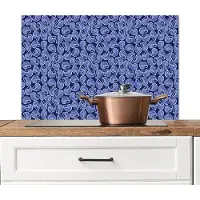 KitchenYeah Spatscherm keuken 80x55 cm - Kookplaat achterwand Nostalgisch - Kust - Zee - Schelp - Blauw - Muurbeschermer - Spatwand fornuis - Hoogwaardig aluminium