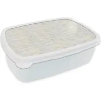 MuchoWow Broodtrommel Wit - Lunchbox Vloeiend - Olie - Verf - Texturen - Golvend - Brooddoos 18x12x6 cm - Brood lunch box - Broodtrommels voor kinderen en volwassenen