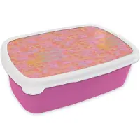 MuchoWow Broodtrommel Roze - Lunchbox Vloeiend - Olie - Verf - Texturen - Pastel - Brooddoos 18x12x6 cm - Brood lunch box - Broodtrommels voor kinderen en volwassenen