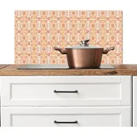 KitchenYeah Spatscherm keuken 90x45 cm - Kookplaat achterwand Retro - Disco - Swingend - Bloemen - Multi - Muurbeschermer - Spatwand fornuis - Hoogwaardig aluminium