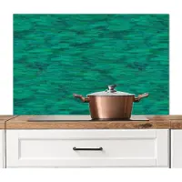 KitchenYeah Spatscherm keuken 100x65 cm - Kookplaat achterwand Vloeiend - Olie - Verf - Texturen - Groen - Muurbeschermer - Spatwand fornuis - Hoogwaardig aluminium