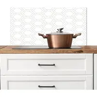 KitchenYeah Spatscherm keuken 80x40 cm - Kookplaat achterwand Grafisch - Patroon - Modern - Fijnstijl - Dubbel - Muurbeschermer - Spatwand fornuis - Hoogwaardig aluminium