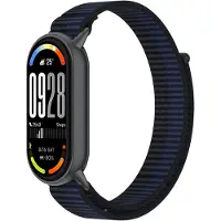 Strap-it Modern nylon bandje met klittenband - geschikt voor Xiaomi Smart Band 8 / Smart Band 9 / Smart Band 10 (donkerblauw)