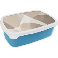 MuchoWow Broodtrommel Blauw - Lunchbox Vloeiende vlakken - Harmonieus - Golvend - Brooddoos 18x12x6 cm - Brood lunch box - Broodtrommels voor kinderen en volwassenen