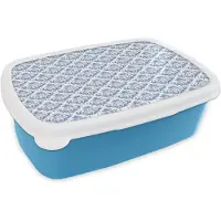 MuchoWow Broodtrommel Blauw - Lunchbox Frans - Citroen - Royaal - Blauw - Wit - Brooddoos 18x12x6 cm - Brood lunch box - Broodtrommels voor kinderen en volwassenen
