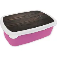 MuchoWow Broodtrommel Roze - Lunchbox Hout - Grillige nerven - Brooddoos 18x12x6 cm - Brood lunch box - Broodtrommels voor kinderen en volwassenen