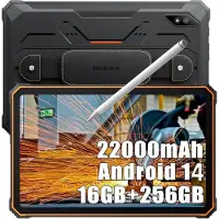 Blackview Active 8 Pro - Tablet - 16GB RAM - 256GB - Dual 4G SIM+WiFi - 10.36 inch - 22000mAh - Octa Core - Android 15 - 48MP+16MP - IP68 Waterdicht - Oranje