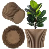 Kadax Kleine kunststof plantenpot voor vetplanten en kruiden, moderne bloempot voor binnen en buiten (goud, 11,5 cm)