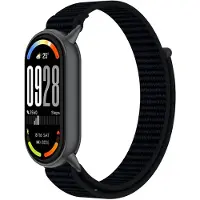 Strap-it Modern nylon bandje met klittenband - geschikt voor Xiaomi Smart Band 11 / Smart Band 10 / Smart Band 9 / Smart Band 8 (zwart)