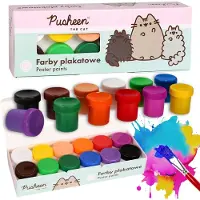 Pusheen Posterverf om te schilderen, posterverf voor school 12 KLEUREN 20ml in potjes