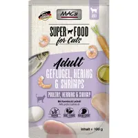 Mac'S Mac’s Kattenvoer Natvoer Maaltijdzakjes - Gevogelte, Haring en Garnalen - 12 x 100g