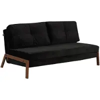 Livin24 Velvet slaapbank 2 persoons Mikko zwart