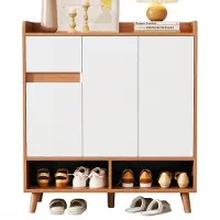 Merax Ladekast - dressoir - schoenenkast met verstelbare planken - minimalistische opberger voor thuis met massief houten poten - 90x35x99 cm