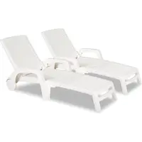 BICA Set van twee Bahama witte technorattan ligstoelen