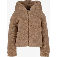 TwoDay meisjes teddy jas met capuchon lichtbruin maat 104