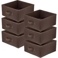 Lavita Opbergmand Textiel - 31x31x15 Donkerbruin 6 Stuks - Opbergbox Kast Organizer Opbergdoos - Kastlade Verdeler Voor Kleding Ondergoed Badkamer Kledingkast - Vouwdoos Stoffen Doos Opbergdozen