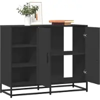 vidaXL Dressoir 92x35x76 cm bewerkt hout zwart