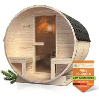 Artsauna Barrelsauna Spitsbergen - Incl. Saunakachel - 2-6 Personen - 185x220x190 cm
