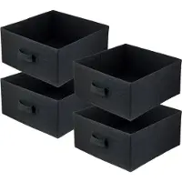 Lavita Opbergmand Textiel - 31x31x15 Zwart 4 Stuks - Opbergbox Kast Organizer Opbergdoos - Kastlade Verdeler Voor Kleding Ondergoed Badkamer Kledingkast - Vouwdoos Stoffen Doos Opbergdozen