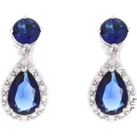 Charme Bijoux Clip Oorbellen -Inaya -Blauw-zilverkleur- geen gaatje-