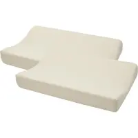 Meyco Baby Uni aankleedkussenhoes - 2-pack - badstof - soft sand - 50x70cm