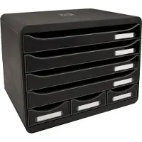 Exacompta ECOBlack Ladekastje Kunststof Zwart 7 Lades 35,5 x 27 x 27,1 cm