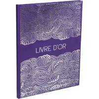 Exacompta gastenboek Japan Violet 270x220 mm, 100 pagina's Clairefontaine, zilver gesneden & zilver reliëf, kristallen doos