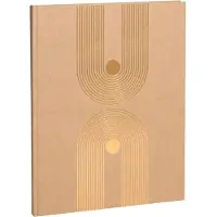 Exacompta gastenboek Graphik Kraft 270x220 mm, 100 pagina's Clairefontaine blanco, gouden rand, gouden lijn, kristallen doosje