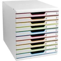 Exacompta Black office Ladekastje Kunststof Wit 10 Lades 28,8 x 35 x 32 cm