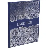 Exacompta Gastenboek Japan Blauw 270x220 mm, 100 pagina's Clairefontaine, zilvergeslepen & zilverpreeg, kristallen doosje Vragen uitleggen