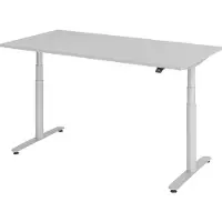 Hammerbacher Bureau XDLR elektrisch in hoogte verstelbaar 160 x 80 Grijs - Zilver
