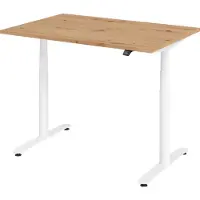 Hammerbacher Bureau XDLR elektrisch in hoogte verstelbaar 120 x 80 Essen-Eik - Wit
