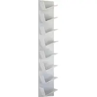 Hioshop Lansi Maxi wandkast Wandbevestiging met 8 schuine plankenwit.