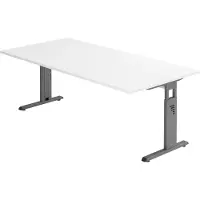 Hjh OFFICE PRO MEGA 2E G - 200 x 100 Tafelhoogte I In hoogte verstelbaar Wit/Grafiet
