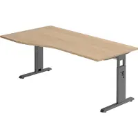 Hjh OFFICE PRO MEGA 18 G | 180x100 | hoogte verstelbaar - 180 x 100 Tafelhoogte I In hoogte verstelbaar Eiken/Grafiet
